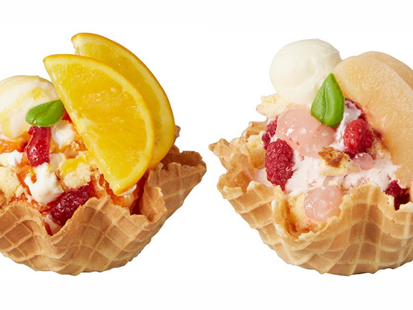 どっちのアイスが好み？桃とオレンジのジューシーな期間限定フレーバーの画像